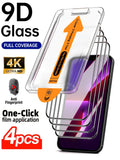 4x iPhone Panzerfolie – 9D Schutzglas, Kratzfest & Blasenfrei